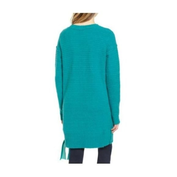 Free People Heart It Laces Long Green Oversized Sweater Tunic Dress Size XS VGC - Picture 2 of 7